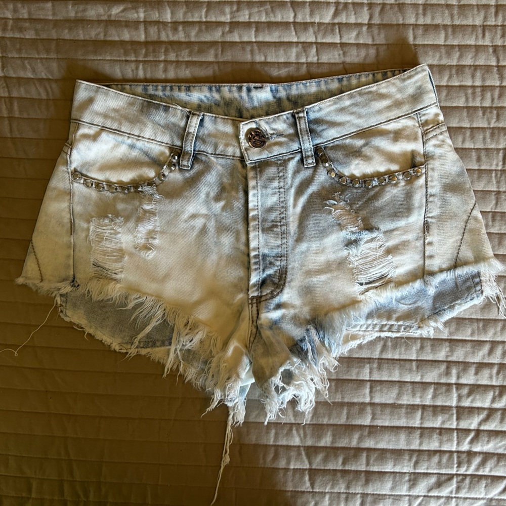 Farm Rio De Janiero Distressed Denim Women Shorts